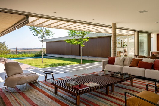 Swing House / lb+mr - Interior Photography, Living Room, Wood, Chair, Patio