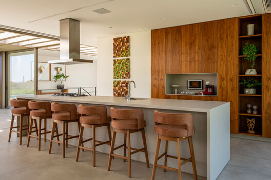 Swing House / lb+mr - Interior Photography, Wood, Kitchen, Countertop, Table, Lighting, Chair