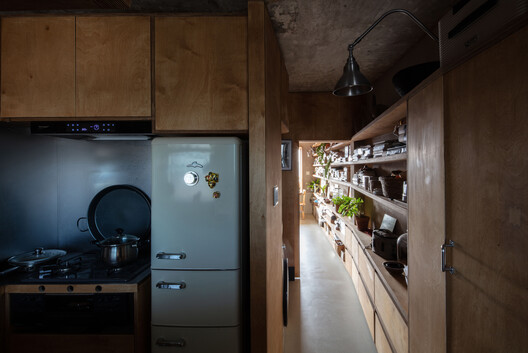 Chamber of Mountain Cave / Chaoffice Chamber of Mountain Cave / Chaoffice - Interior Photography, Kitchen, Countertop, Lighting, Shelving, Sink