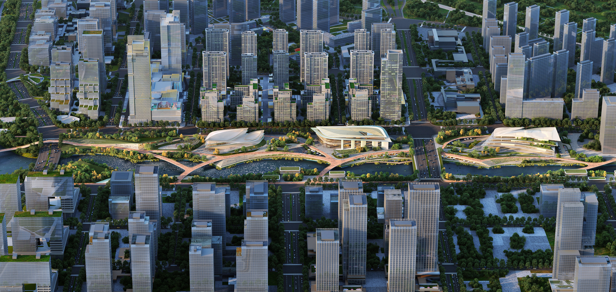 Zaha Hadid Architects Designs Cultural District Along the Qiantang Bay Central Water Axis in Hangzhou, China