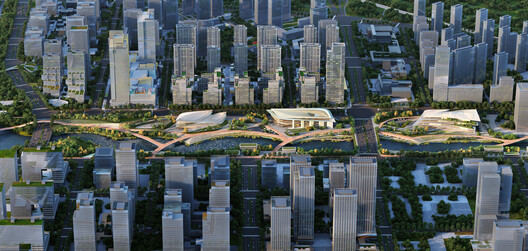 Zaha Hadid Architects Designs Cultural District Along the Qiantang Bay Central Water Axis in Hangzhou, China - Image 1 of 7