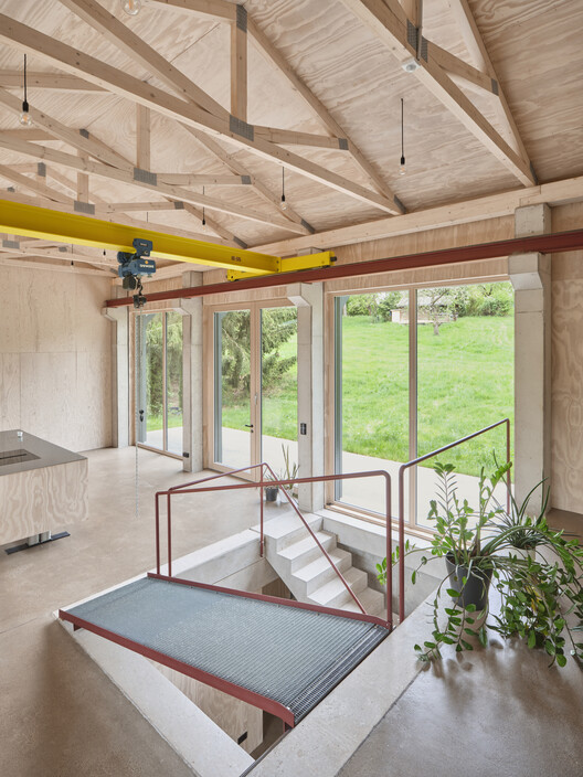 House with Crane and Fan / Alex Lehnerer Architekten - Interior Photography, Wood, Beam