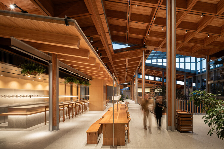  嘉定万科未来城市春熙集和鼓浪馆 / 致正建筑工作室 - 室内图, 木头, 灯, 梁