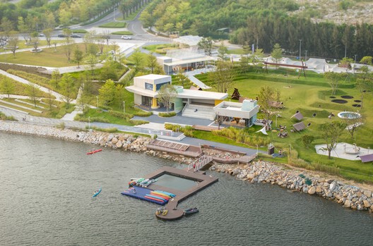 Nerve Lab. Experimental Sports Support Buildings on Double Happiness Island / Studio 10 Nerve Lab. Experimental Sports Support Buildings on Double Happiness Island / Studio 10 - Exterior Photography, Waterfront, Coast