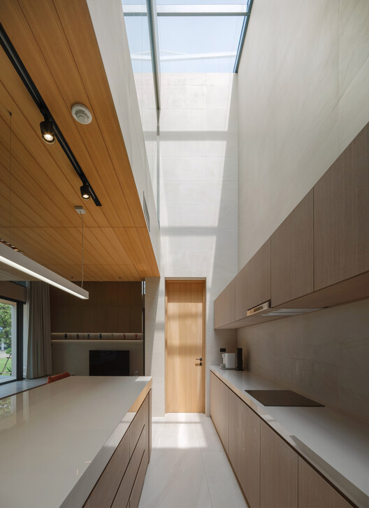 Axis of Growth House / Elemental Living - Interior Photography, Kitchen, Wood, Countertop, Glass