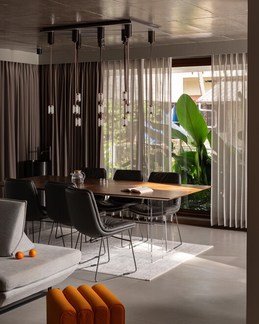 Vault House / Encasa Archstudio - Interior Photography, Wood, Table, Lighting, Chair