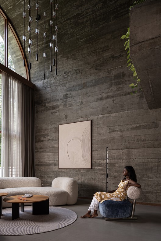 Vault House / Encasa Archstudio - Interior Photography, Wood, Sofa, Lighting