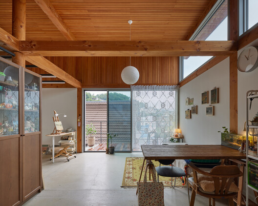 Painter N's House / a.co.lab Painter N's House / a.co.lab - Interior Photography, Dining room, Wood, Lighting, Beam