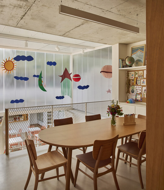 Cosmos House / Andréa Helou - Interior Photography, Dining room, Wood, Lighting, Chair
