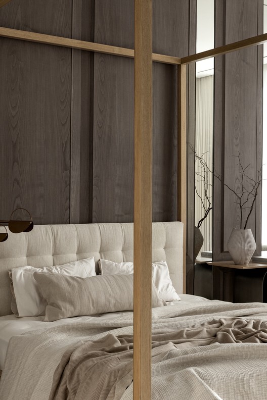 Residence ASL 42 / Minimalist Architecture & Design Studio - Interior Photography, Bedroom, Wood, Bed, Lighting