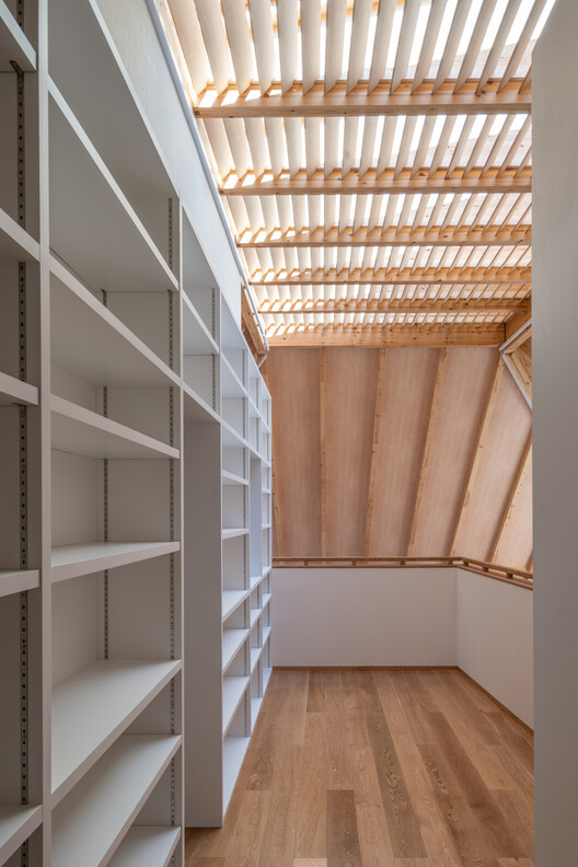 Children and Family Support Center Terra - Interior Photography, Closet, Wood, Shelving, Beam