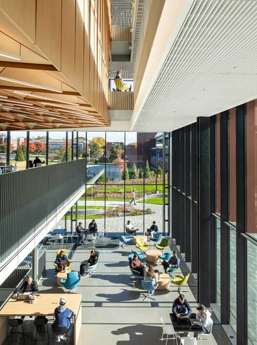 Engineering Collaborative Research & Education Building at Penn State University / Payette - Interior Photography, Stairs, Facade