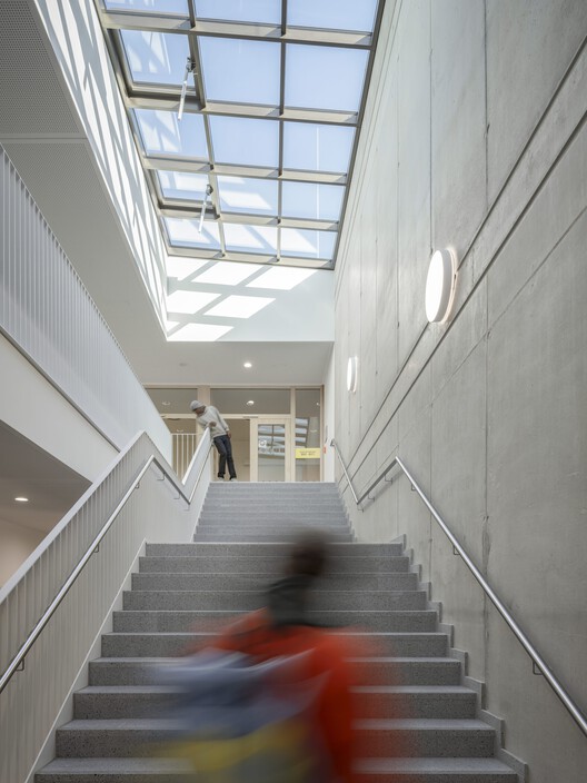 Three Schools - One Process / gmp Architects - Interior Photography, Stairs, Glass, Concrete, Handrail