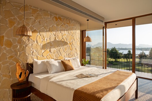 Amoha Villas / Atelier Landschaft - Interior Photography, Bedroom, Wood, Bed, Chair