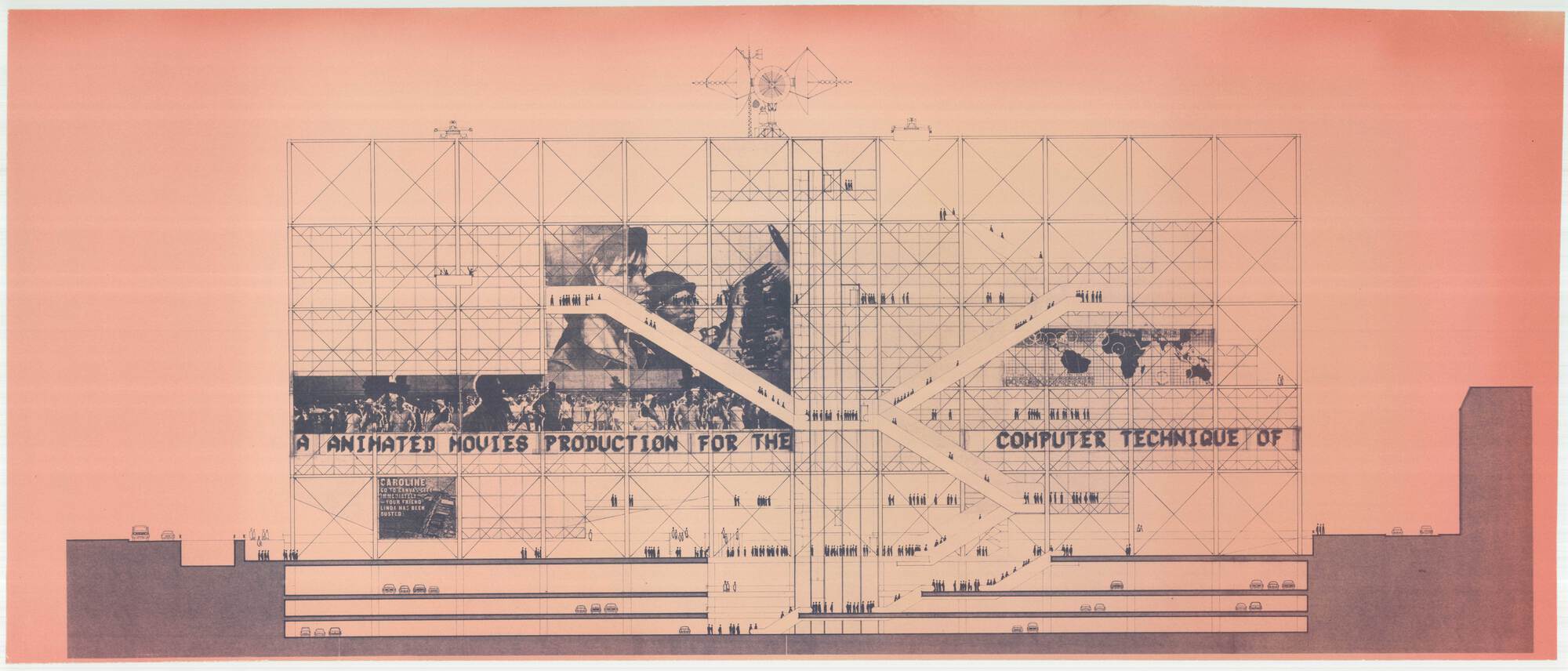 Unbuilt Visions for the Centre Pompidou Presented at "Concours Beaubourg 1971" Exhibition in Paris