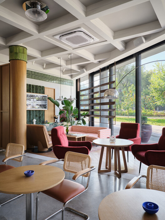 Aqqu Central Café  / AT interiors - Interior Photography, Living Room, Chair, Wood, Table, Lighting