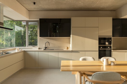 Stepped Well House  / A Threshold - Interior Photography, Kitchen, Countertop, Wood, Lighting, Sink