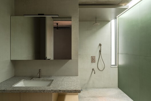 Stepped Well House  / A Threshold - Interior Photography, Bathroom, Sink, Glass, Countertop