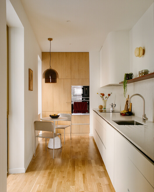 Rather Two Apartment / OMAMBO - Interior Photography, Kitchen, Countertop, Wood, Lighting, Chair