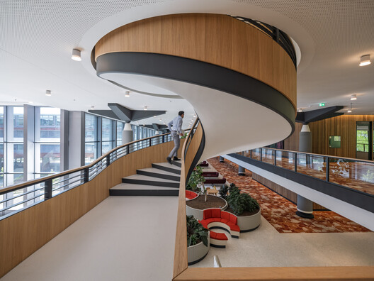 De Nederlandsche Bank / Mecanoo - Interior Photography, Stairs, Wood, Lighting