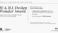 Open Call: IE and JLL Design Wonder Award, edition 2026-2027