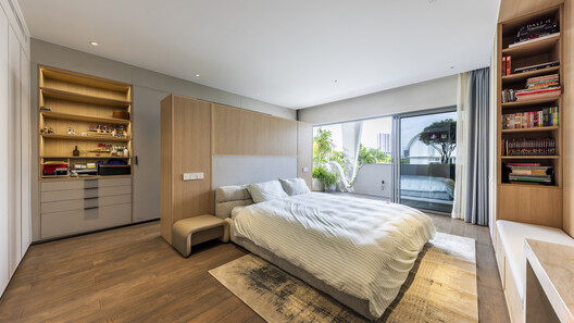 Bống's House / 23o5Studio - Interior Photography, Bedroom, Bed, Wood, Lighting, Shelving