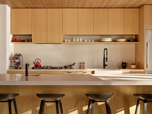 Long Lake Cottage / Dubbeldam Architecture + Design - Interior Photography, Kitchen, Wood, Countertop, Chair