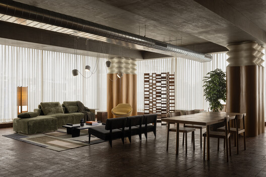 Landforms Office / Billboards - Interior Photography, Dining room, Wood, Table, Chair, Lighting, Sofa