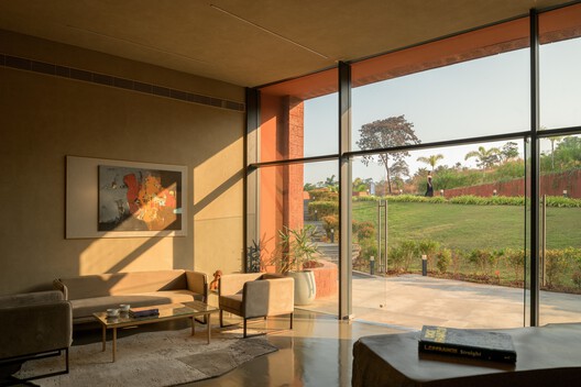 CREST NINE Community Center / Sanjay Puri Architects - Interior Photography, Living Room, Wood, Glass