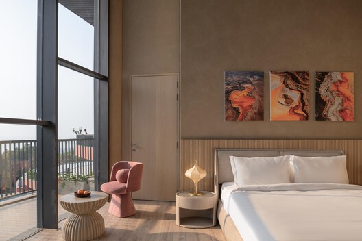 CREST NINE Community Center / Sanjay Puri Architects - Interior Photography, Living Room, Bedroom, Chair, Balcony