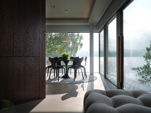 Borås Getaway House / Claesson Koivisto Rune - Interior Photography, Living Room, Wood, Table, Chair, Lighting, Glass