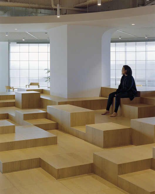 Good Finance Taichung Downtown Branch / Snøhetta - Interior Photography, Stairs, Wood