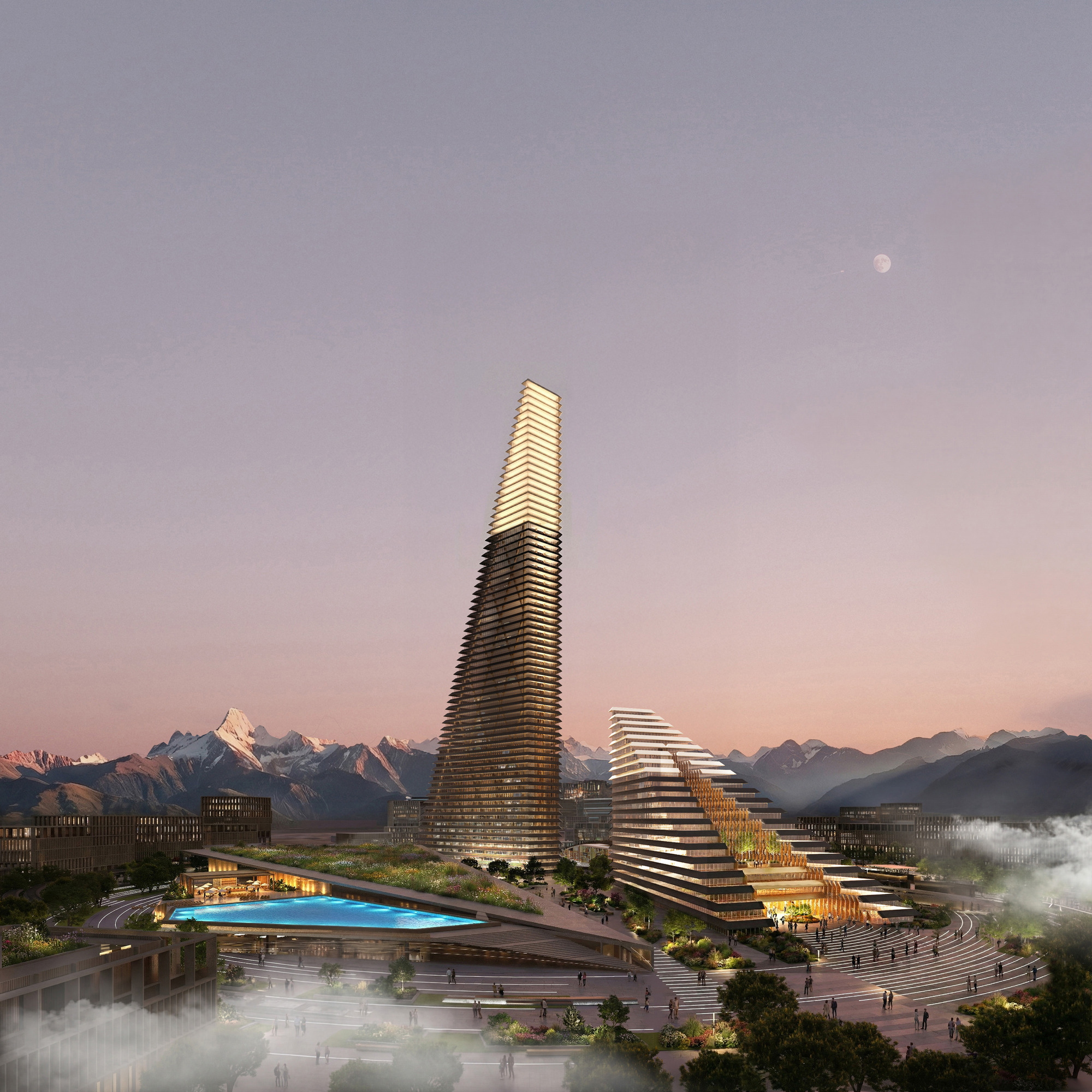 SOM Designs Landmark Mixed-Use Tower Complex for the New City of Alatau in Kazakhstan