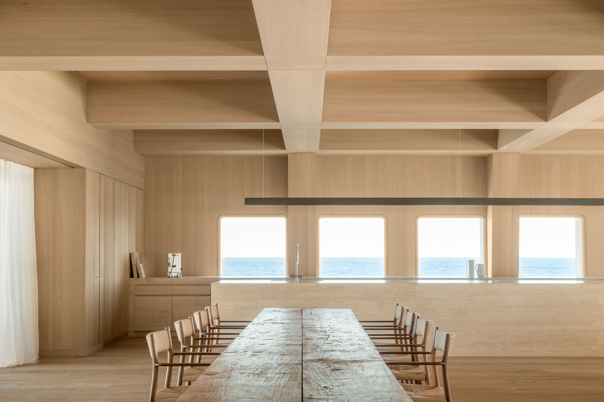 Gallery of Transforming a Concrete Shell into a Wooden Interior Shaped ...