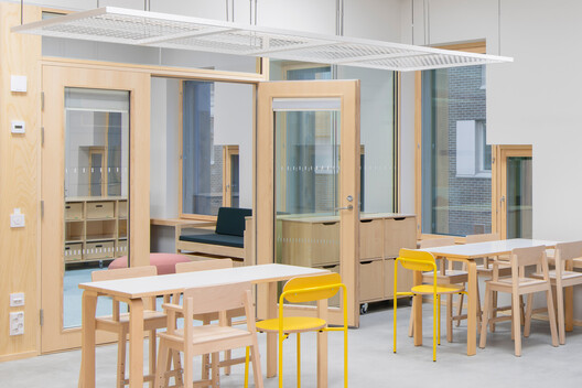 Postiljooni Daycare Center / Verstas Architects - Interior Photography, Dining room, Wood, Chair