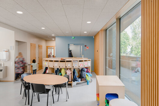 Aurinkokallio Daycare Center / Verstas Architects - Interior Photography, Dining room, Wood, Chair