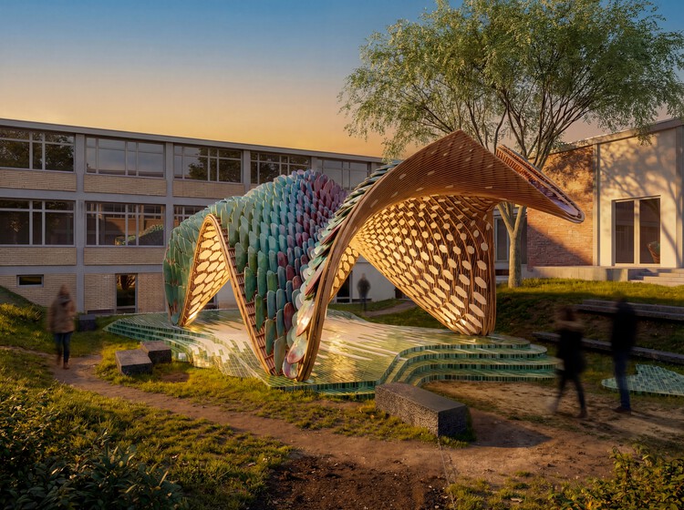 A Sustainable Gaudí-Inspired Pavilion by Spanish Architects to Be Presented in Frankfurt 2026 - Image 1 of 1