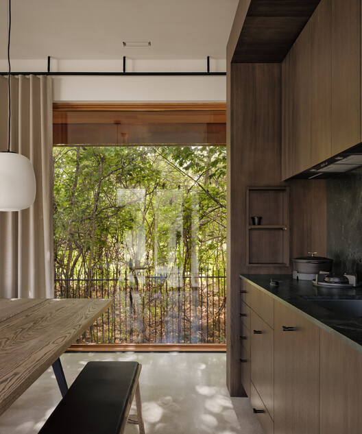 Copper House / Fabrication Studio - Interior Photography, Kitchen, Wood, Countertop, Glass, Chair