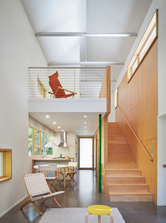 Liten Hytte House / Bohlin Cywinski Jackson - Interior Photography, Wood, Lighting, Stairs, Chair