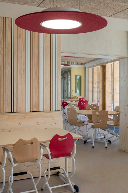 Leisure Center of Uzurat / atelier quatre + R2K Architectes - Interior Photography, Wood, Lighting, Table, Chair