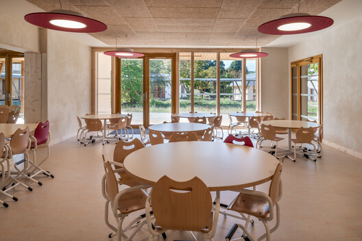 Leisure Center of Uzurat / atelier quatre + R2K Architectes - Interior Photography, Dining room, Wood, Table, Chair
