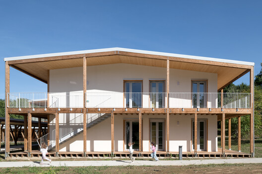 Leisure Center of Uzurat / atelier quatre + R2K Architectes - Exterior Photography, Wood, Balcony, Deck, Handrail