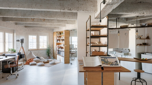 Apartment Conversion into a Creative Studio / alchitekt - Interior Photography, Wood, Chair, Shelving, Table, Lighting