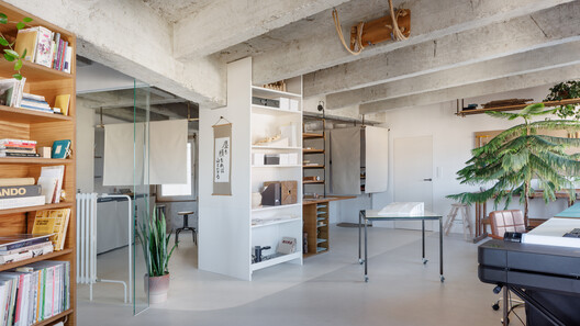 Apartment Conversion into a Creative Studio / alchitekt - Interior Photography, Closet, Wood, Lighting, Chair, Shelving, Beam