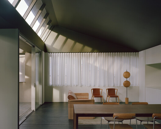 Lane Cove House / Lachlan Seegers Architect - Interior Photography, Dining room, Wood, Lighting, Chair, Glass