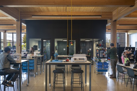 Redmond Library / Miller Hull Partnership Redmond Library / Miller Hull Partnership - Interior Photography, Dining room, Table, Chair, Glass
