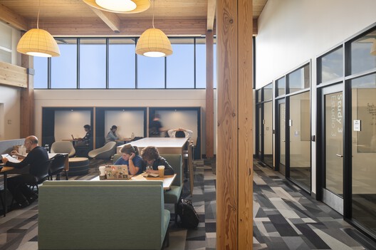 Redmond Library / Miller Hull Partnership Redmond Library / Miller Hull Partnership - Interior Photography, Wood, Lighting, Table, Glass, Chair