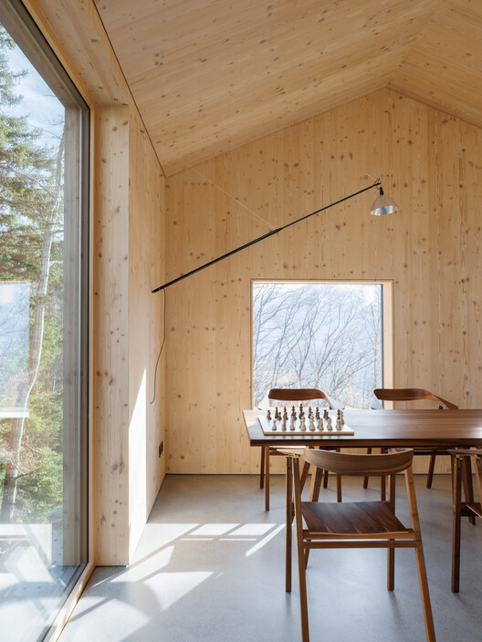 Swiss Alpine Cabin Reconstruction / Guča arch. - Interior Photography, Dining room, Wood