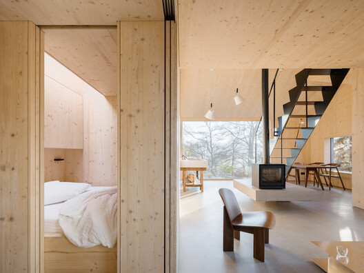 Swiss Alpine Cabin Reconstruction / Guča arch. - Interior Photography, Bedroom, Wood