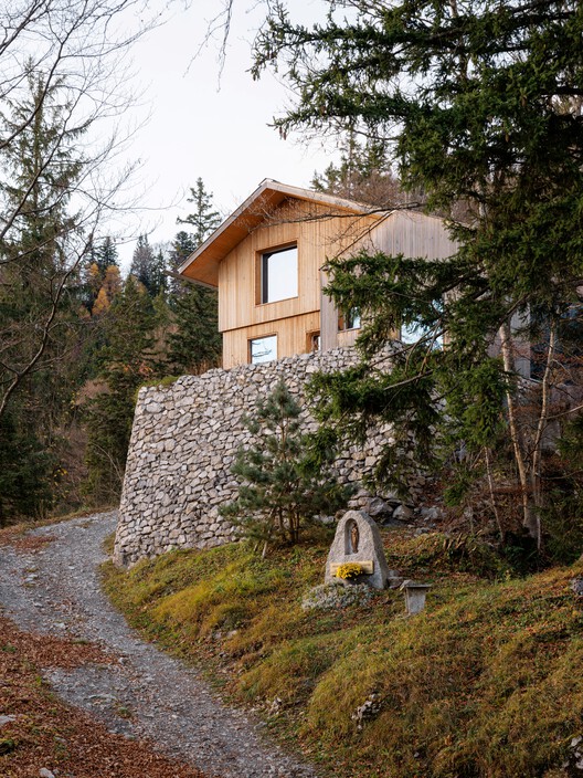 Swiss Alpine Cabin Reconstruction / Guča arch. - Exterior Photography, Forest